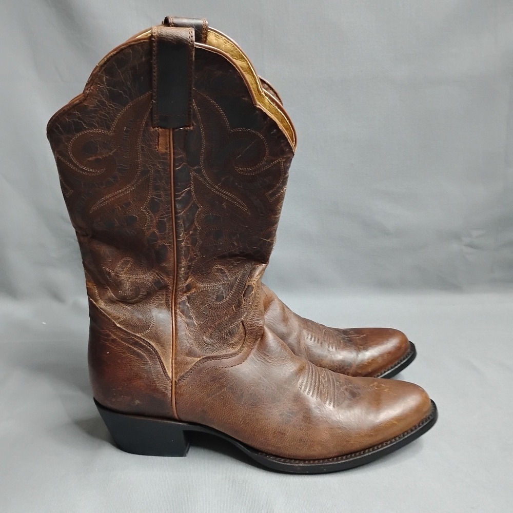 J.B. Dillon Womens Brown Goat Leather Western Cowboy Boots Size 8.5B